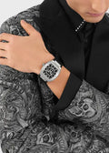 Philipp Plein Hexagon Phantom Black Dial Black Silicone Strap Watch For Men- PWPUA0524