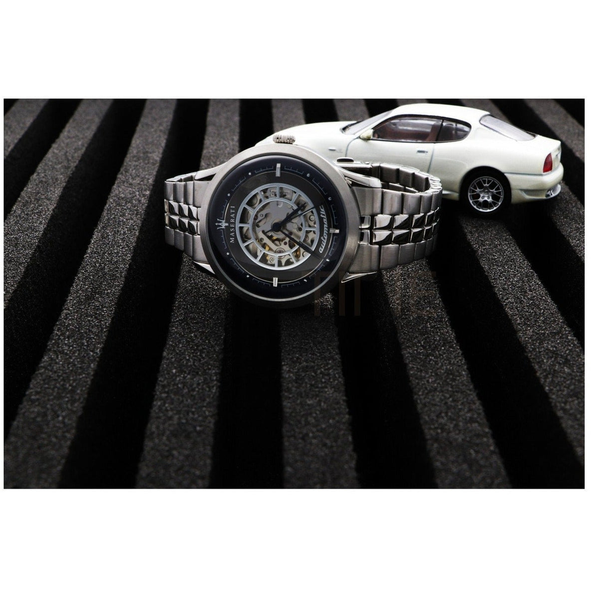 Maserati Ricordo Automatic Skeleton Silver Dial Silver Steel Strap Watch For Men - R8823133005