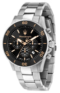 Maserati Competizione Chronograph Black Dial Silver Steel Strap Watch For Men - R8873600003