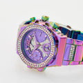 Guess Fusion Chronograph Purple Dial Purple Steel Strap Watch for Women - GW0552L4