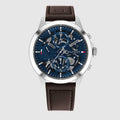 Tommy Hilfiger Henry Chronograph Blue Dial Brown Leather Strap Watch For Men -1710476