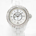 Chanel J12 Diamonds Quartz White Dial White Steel Strap Watch for Women - J12 H2572