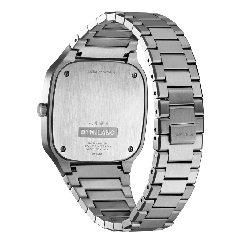 D1 Milano Square Eden Green Dial Silver Steel Strap Watch for Men - D1-SQBJ06