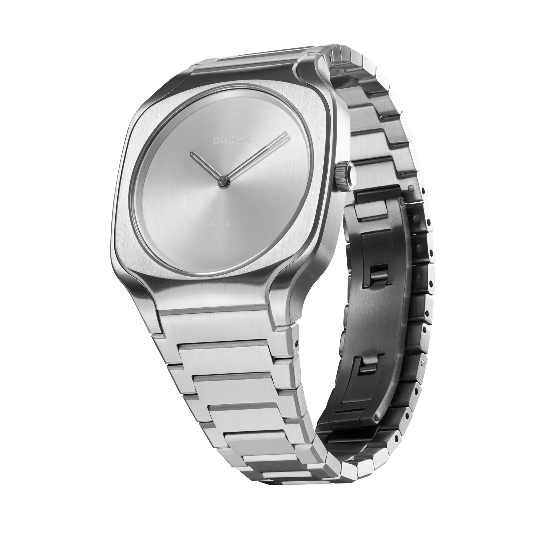 D1 Milano Square Silver Dial Silver Steel Strap Watch for Men - D1-SQBJ10