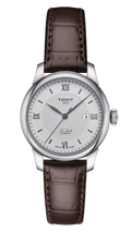 Tissot T Classic Le Locle Automatic Silver Dial Brown Leather Strap Watch For Women - T006.207.16.038.00