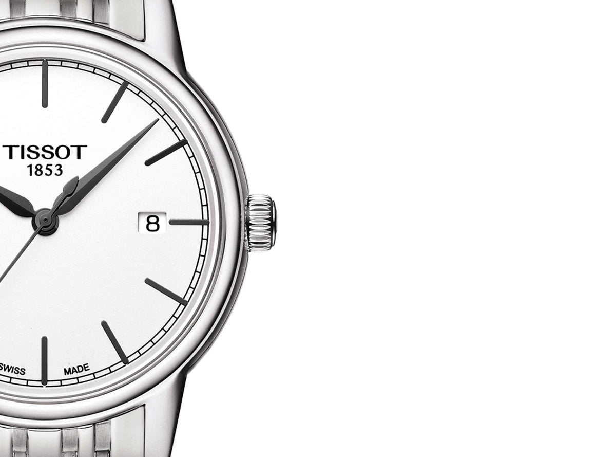 Tissot Carson Steel White Dial Silver Steel Strap Watch For Men - T085.410.11.011.00