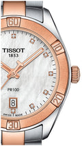 Tissot PR 100 Sport Chic Diamonds Mother of Pearl Dial Two Tone Steel Strap Watch for Women - T101.910.22.116.00