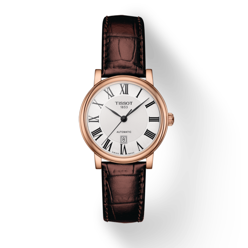 Tissot T Classic Carson Premium White Dial Brown Leather Strap Watch for Women - T122.207.36.033.00
