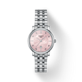 Tissot T Classic Carson Premium Lady Mother of Pearl Pink Dial Silver Steel Strap Watch For Women - T122.210.11.159.00