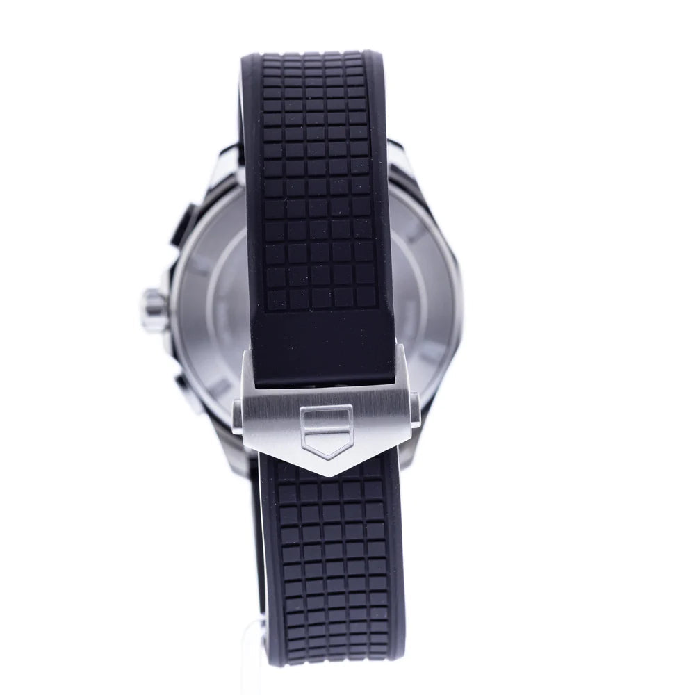 Tag Heuer Aquaracer Chronograph White Dial Black Rubber Strap Watch for Men - CAY1111.FT6041