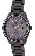 Tag Heuer Carrera Quartz Diamonds Black Dial Black Steel Strap Watch for Women - WAR1115.BA0602