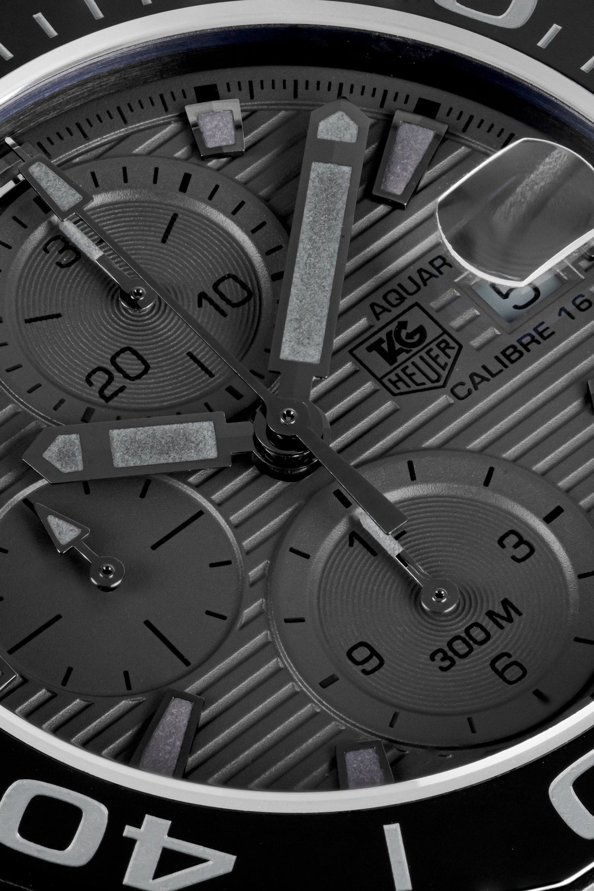 Tag Heuer Aquaracer Automatic Chronograph Special Edition Titanium Grey Dial Black Leather Strap Watch for Men - CAY218B.FC6370