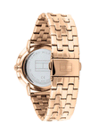 Tommy Hilfiger Jenna Quartz White Dial Rose Gold Steel Strap Watch for Women - 1782070