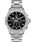Tag Heuer Aquaracer Chronograph Black Dial Silver Steel Strap Watch for Men - CAY1110.BA0927