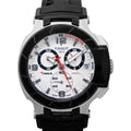Tissot T Race Chronograph White Dial Black Rubber Strap Watch for Men - T048.417.27.037.00