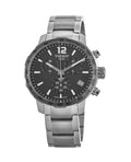 Tissot Quickster Chronograph Black Dial Silver Steel Strap Watch For Men - T095.417.11.067.00