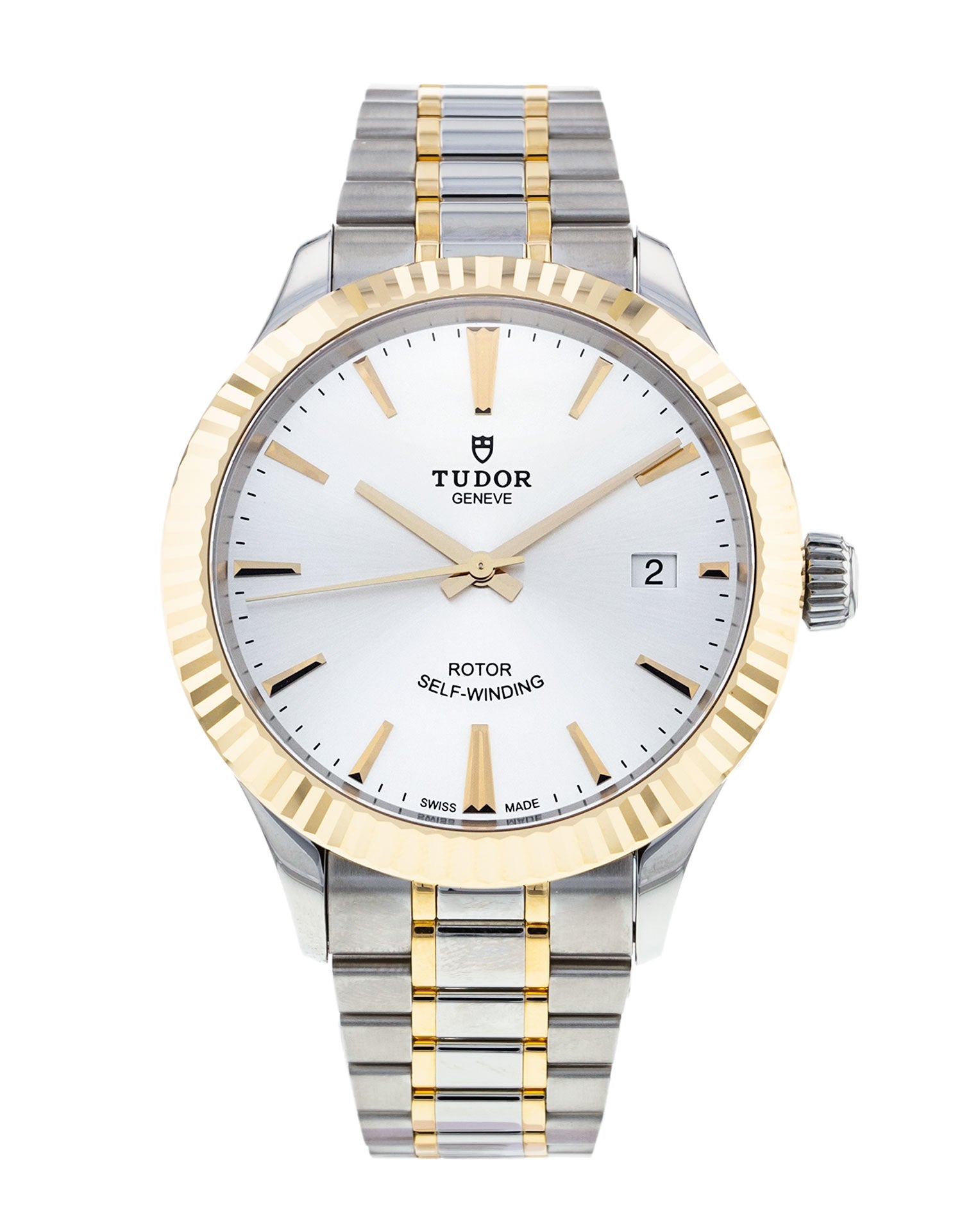 Tudor Style Automatic Silver Dial Two Tone Steel Strap Watch for Men - M12713-0003