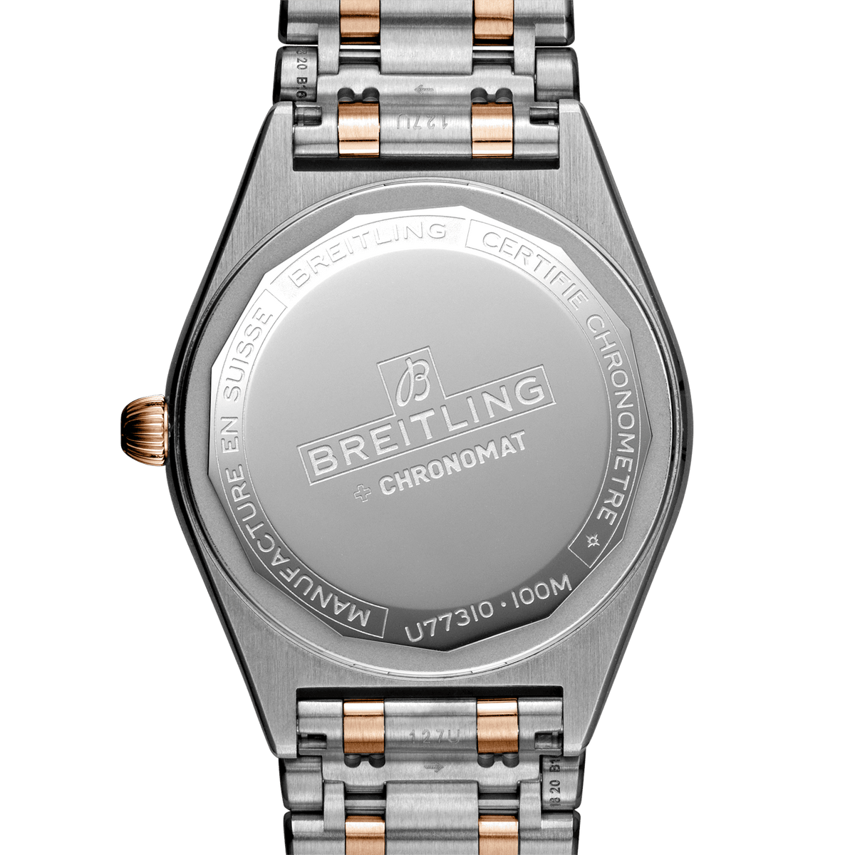 Breitling Chronomat B02 18K Red Gold White Dial Two Tone Steel Strap Watch for Men - U77310101A2U1