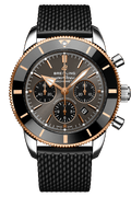 Breitling Superocean Heritage B01 Chronograph 44 Black Dial Black Mesh Bracelet Watch for Men - UB01621A1M1S1