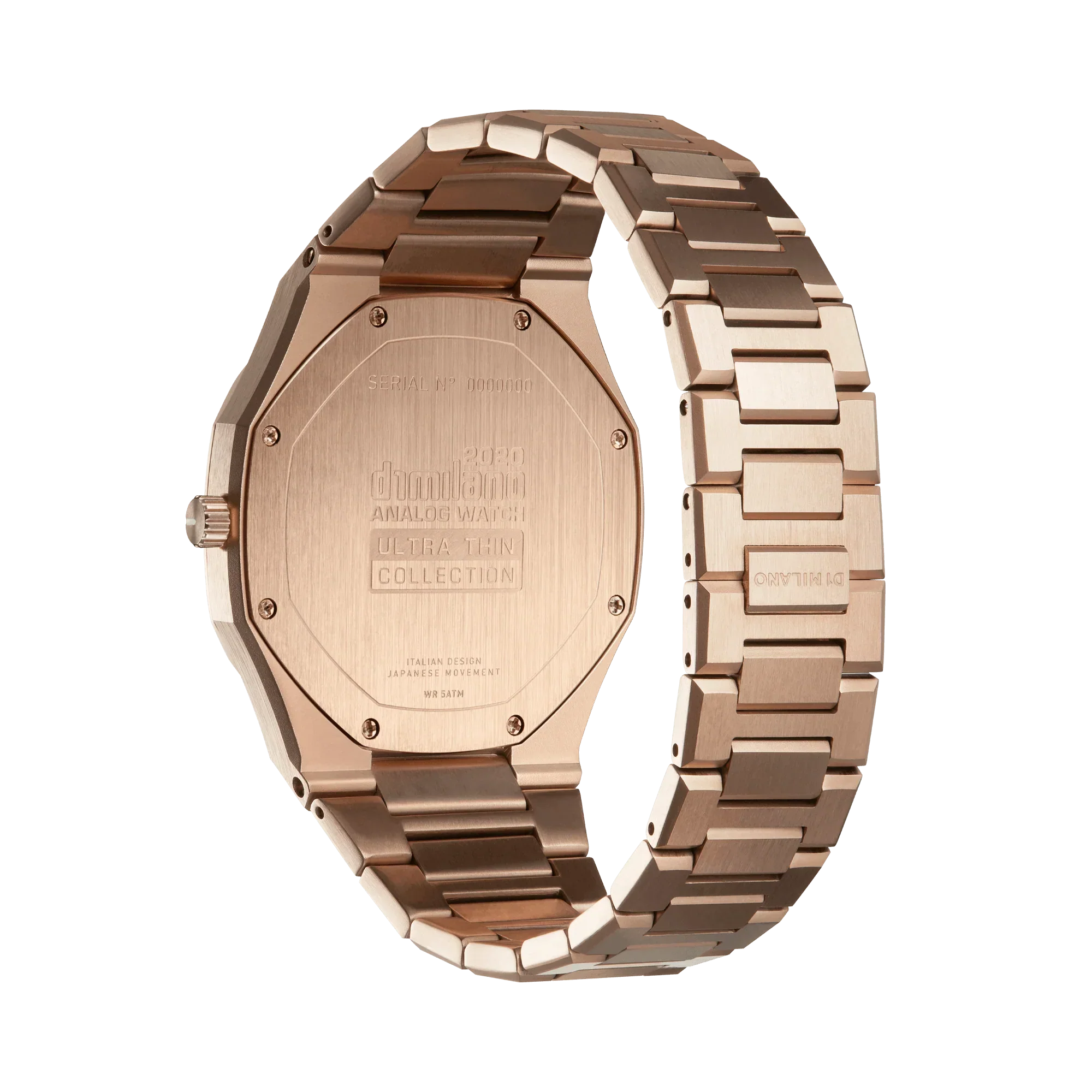 D1 Milano Ultra Thin Grey Dial Gold Steel Strap Watch for Men - D1-UTBJ08