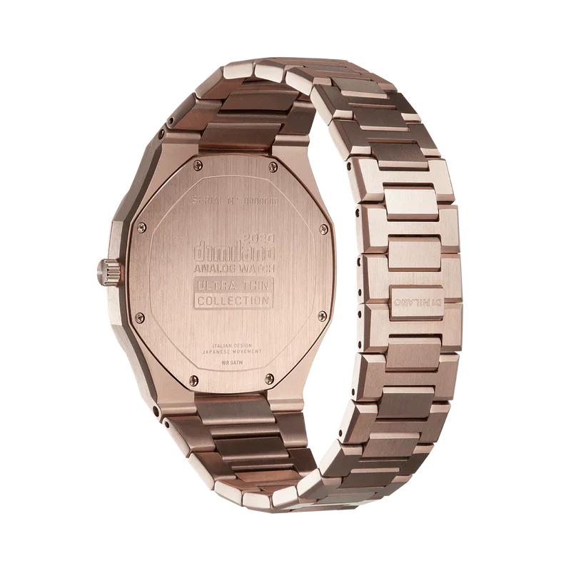 D1 Milano Ultra Thin Rose Gold Dial Rose Gold Steel Strap Watch for Women - D1-UTBL04