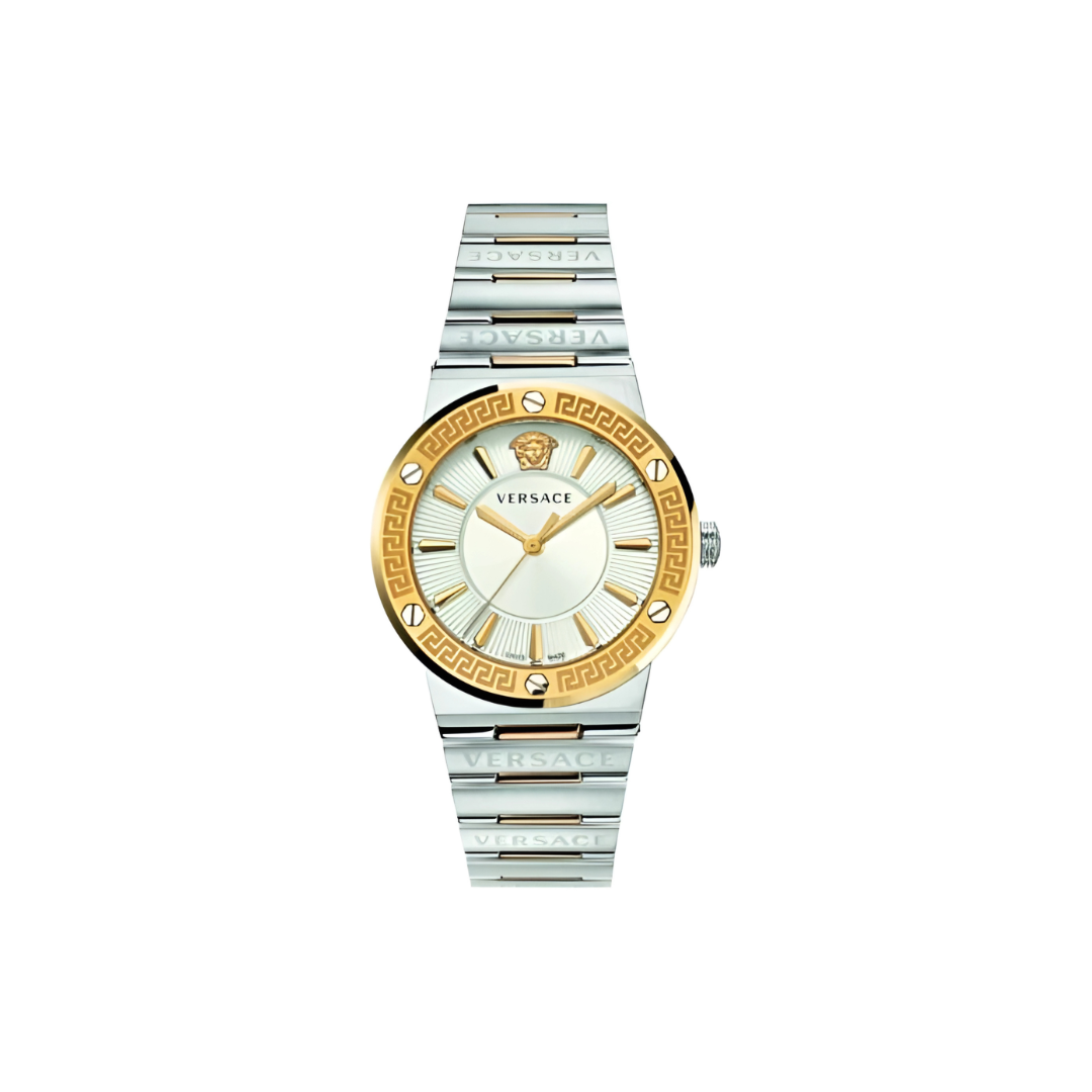 Versace Hellenyium Green Dial Two Tone Steel Strap Watch for Women - VEVH00620
