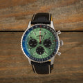 Breitling Navitimer B01 Chronograph 43 Green Dial Black Leather Strap Watch for Men - AB0138241L1P1