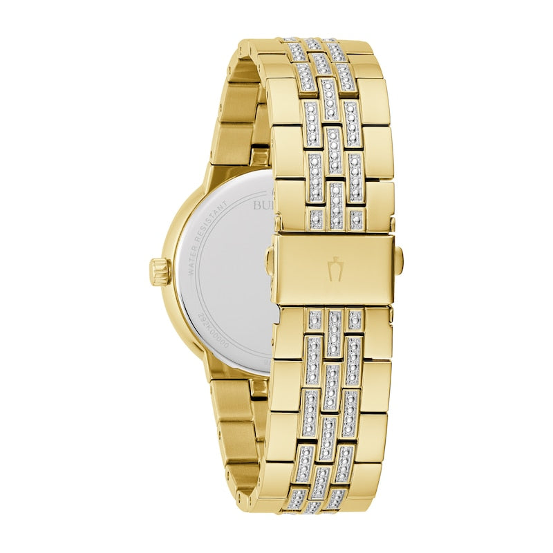 Bulova Crystal Collection Silver Dial Two Tone Steel Strap Watch for Men - 98K102