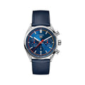 Tag Heuer Carrera Chronograph Blue Dial Blue Leather Strap Watch for Men - CBN201D.FC6543
