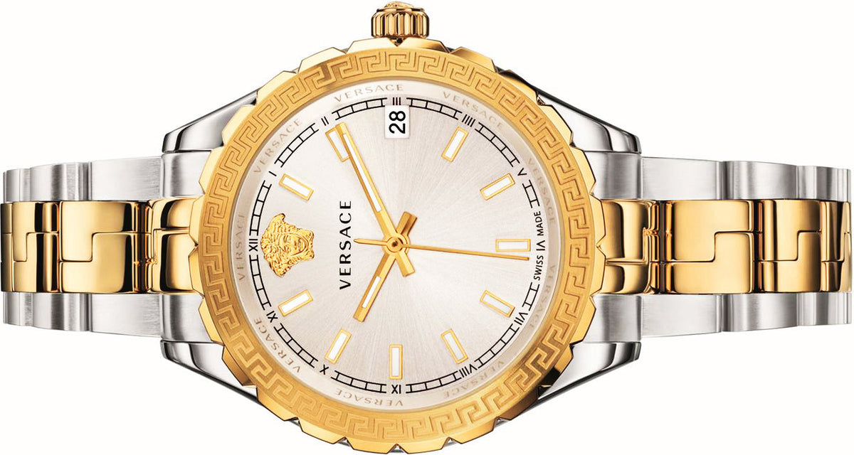 Versace Hellenyium Silver Dial Two Tone Steel Strap Watch for Women - V12030015