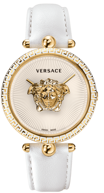 Versace Palazzo Empire White Dial White Leather Strap Watch for Women - VCO040017