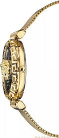 Versace Palazzo Empire Greca Black Dial Gold Mesh Bracelet Watch for Women - VEDV00519