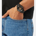 Versace Palazzo Empire Quartz Black Dial Black Steel Strap Watch For Men - VEDB00518