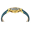 Versace V-Motif Vintage Logo Diamonds Blue Dial Blue Leather Strap Watch for Women - VERE01018