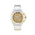Versace Icon Active Chronograph Gold Dial White Silicone Strap Watch for Men - VEZ700121