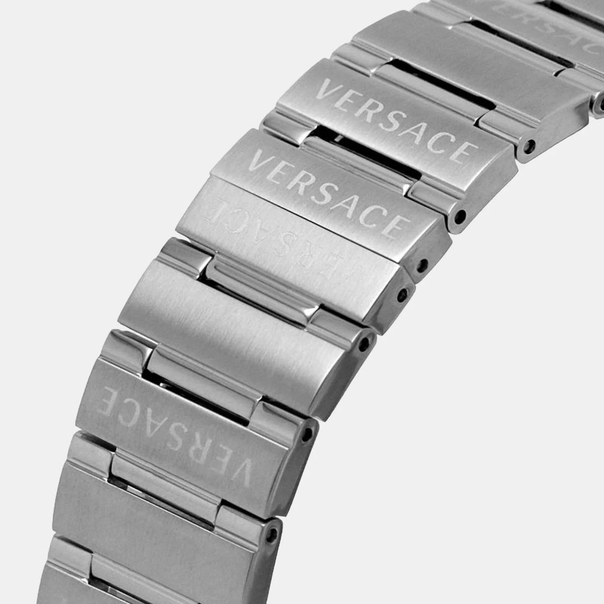 Versace Greca Quartz Blue Dial Silver Steel Strap Watch For Men - VEZ900221