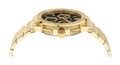 Versace Greca Chronograph Black Dial Gold Steel Strap Watch For Men - VEZ900421