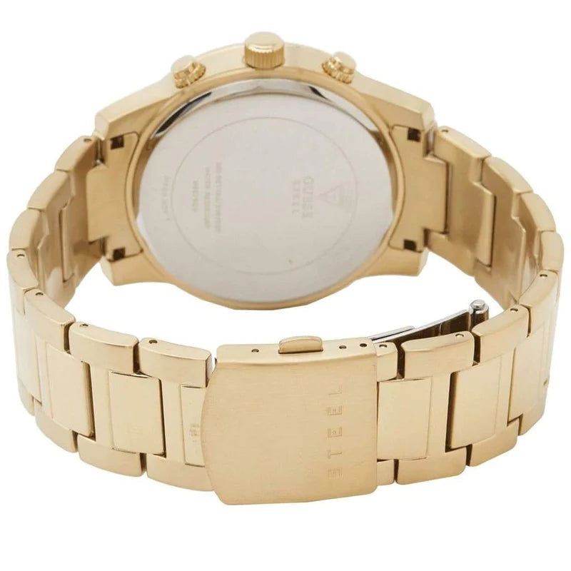 Guess Analog Chronograph Gold Dial Gold Steel Strap Watch for Men - W0075G5