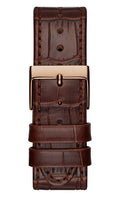 Guess Limelight Analog White Dial Brown Leather Strap Watch For Women - W0775l14