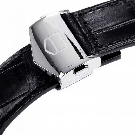 Tag Heuer Carrera Automatic Black Dial Black Leather Strap Watch for Men - WAR201A.FC6266