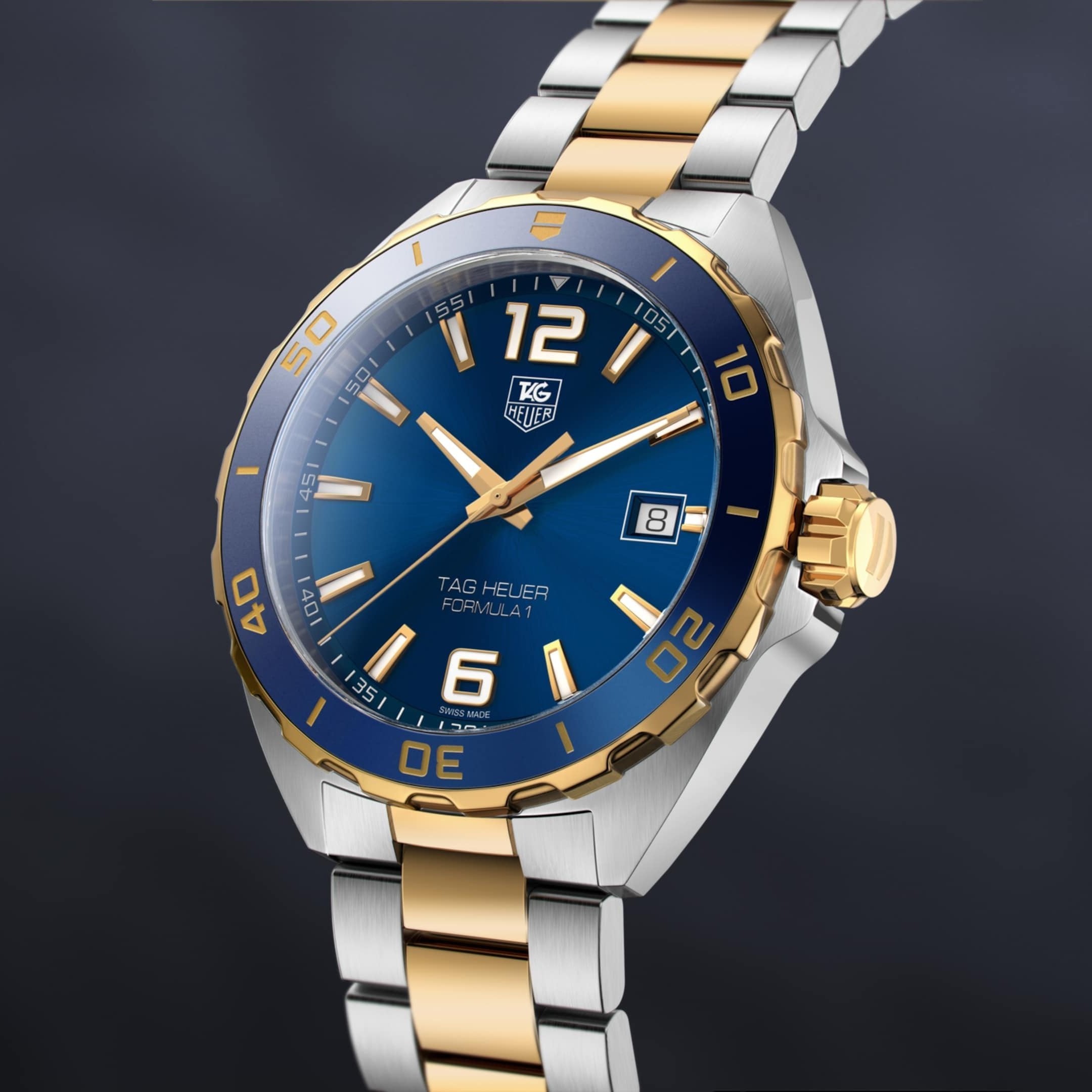 Tag Heuer Formula 1 Analog Blue Dial Two Tone Steel Strap Watch for Men - WAZ1120.BB0879