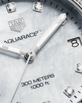 Tag Heuer Aquaracer Diamonds White Mother of Pearl Dial Silver Steel Strap Watch for Women - WBD1315.BA0740