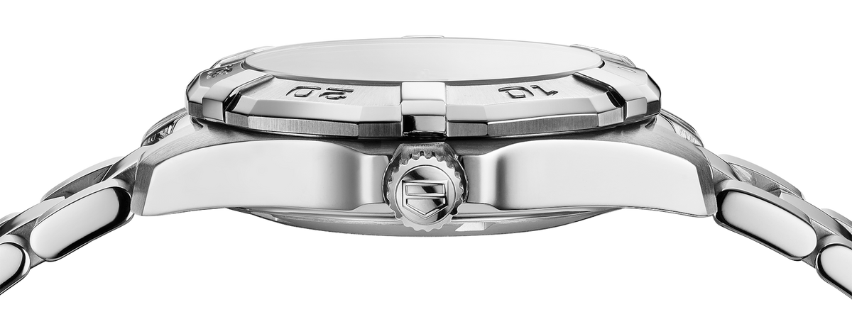 Tag Heuer Aquaracer Diamonds Emerald Green Dial Silver Steel Strap Watch for Women - WBD1316.BA0740