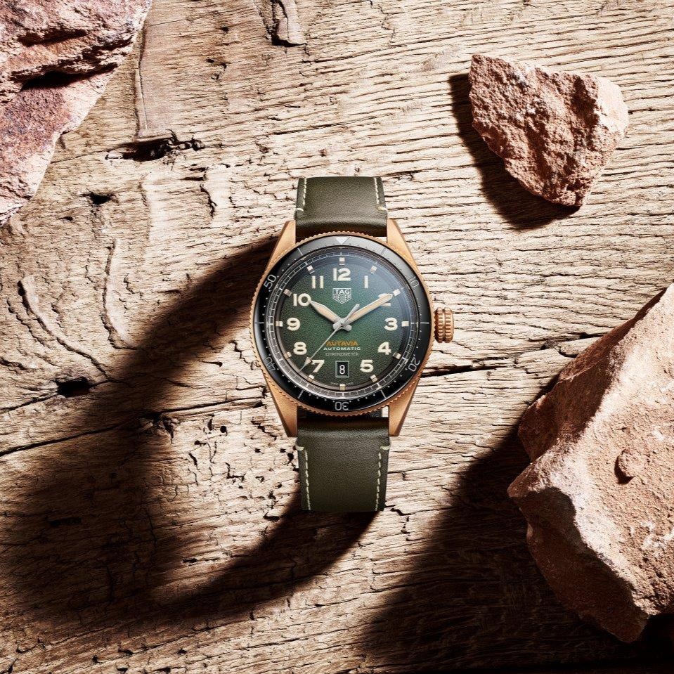 Tag Heuer Autavia Olive Green Dial Watch for Men - WBE5190.FC8268