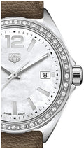 Tag Heuer Formula 1 Quartz Mother of Pearl Dial Brown Leather Strap Watch for Women - WBJ131A.FC8255
