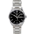 Tag Heuer Carrera Day Date Automatic Black Dial Silver Steel Strap Watch for Men - WBN2010.BA0640