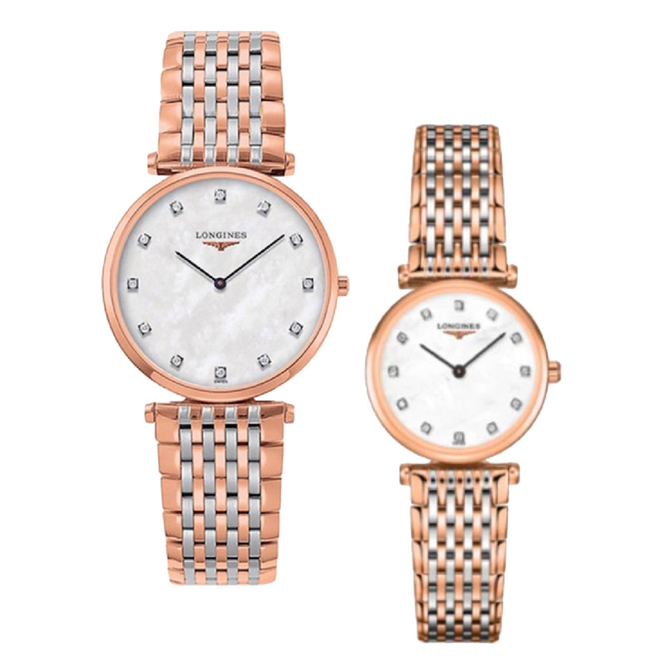 Longines La Grande Classique De Longines Diamonds Mother of Pearl Dial Two Tone Mesh Bracelet  Watch for Women - L4.209.1.97.7