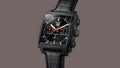 Tag Heuer Monaco Automatic Chronograph Black Dial Black Leather Strap Watch for Men - CBL2180.FC6497