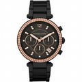 Michael Kors Parker Diamonds Black Dial Black Steel Strap Watch for Women - MK5885