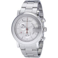 Gucci G Chrono Chronograph White Dial Silver Steel Strap Watch For Men - YA101339